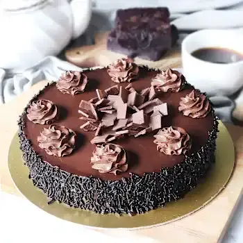 pdecadentchocolatetrufflecakeandredrosesbouquetcombo3905872