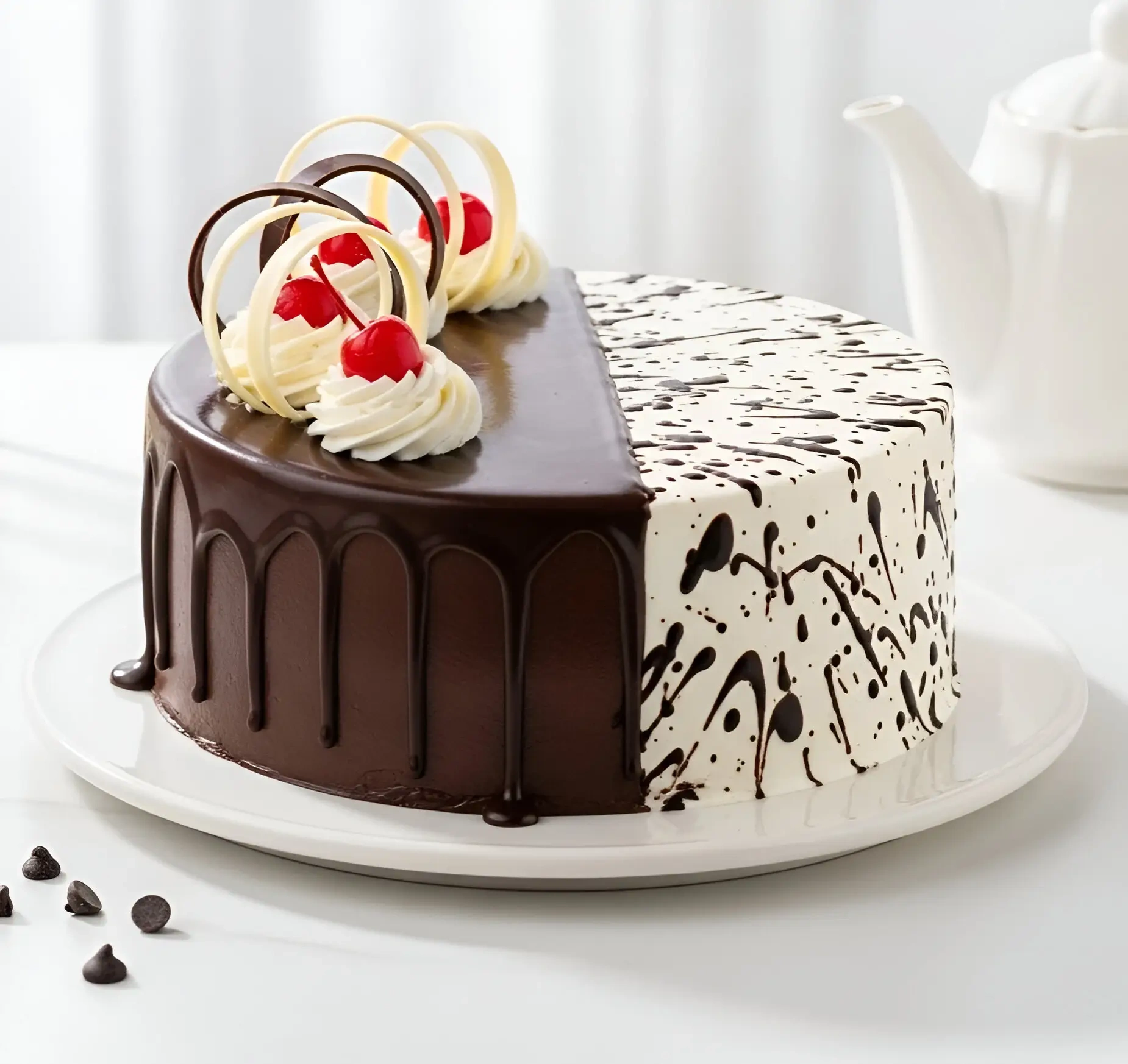 Chocolate Vanilla Duet Delice  Cake