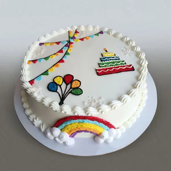 Rainbow Delight Cream Delice  Cake